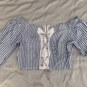 Fashion Nova striped crop top size S